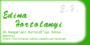 edina hortolanyi business card